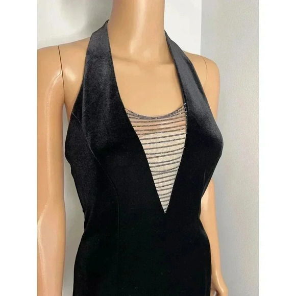 Betsy & Adam Vintage Black Velvet Halter Dress size 6 NWT - Picture 2 of 11